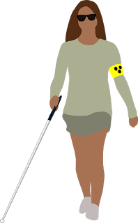 Blindfolded world leader with finger on nuclear button, guided by unseen divine hand